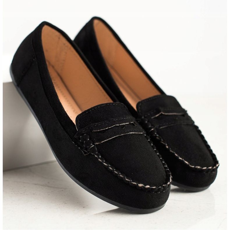 Super Me Mocasines de ante negro 1