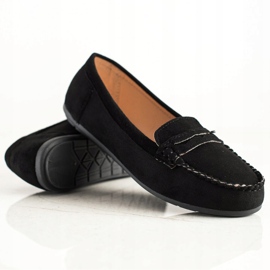 Super Me Mocasines de ante negro 4