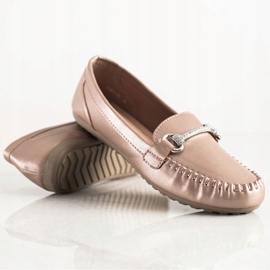 Queentina Mocasines elegantes con circonita beige 1