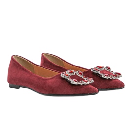 Bailarinas rojas adornadas con piedras brillantes rojo 1 Bailarinas rojas adornadas con piedras brillantes rojo 1