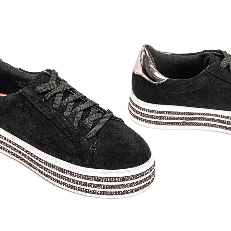 Zapatillas negras con suela gruesa de Lil negro 1