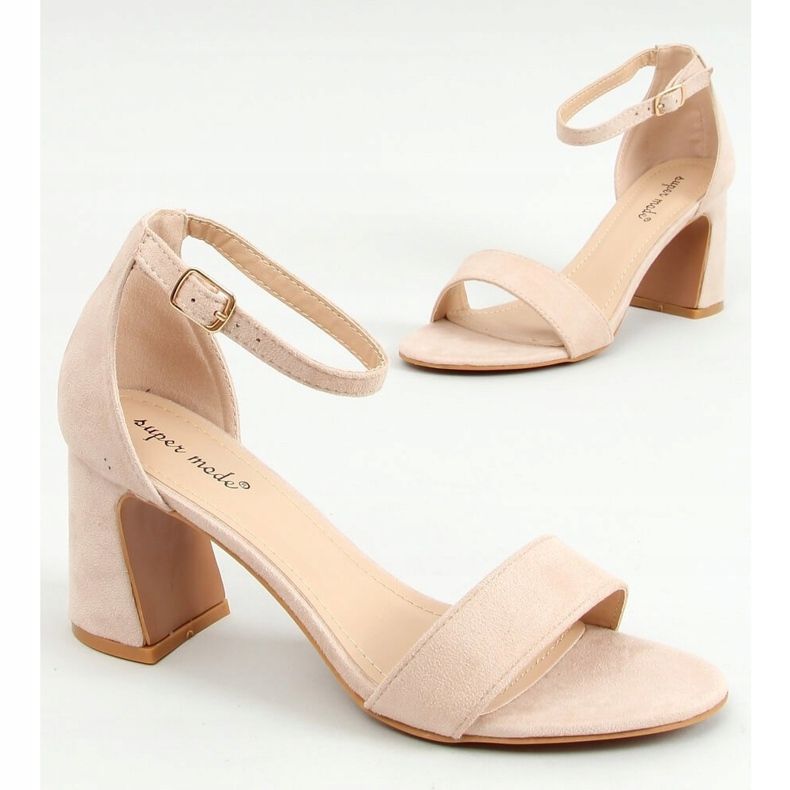 Sandalias de tacón beige 8741 Beige 2