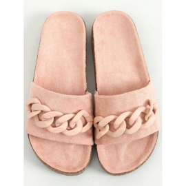 Pantuflas de corcho rosa con cadena DZ907 Rosa 1