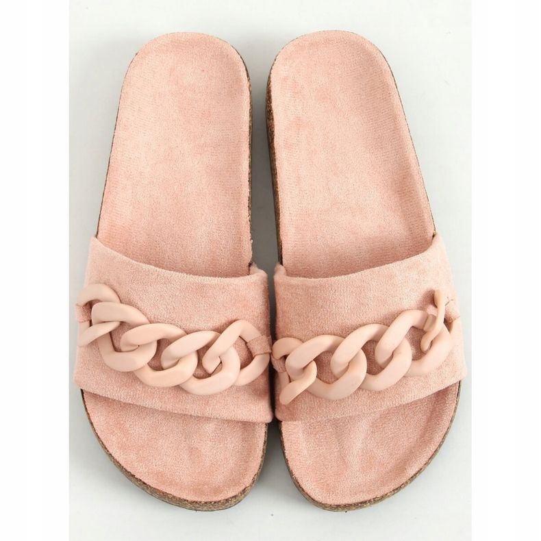 Pantuflas de corcho rosa con cadena DZ907 Rosa rosado 1