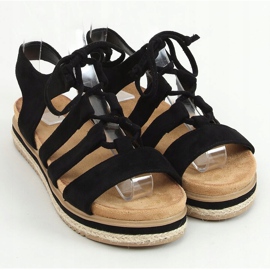 Black W86 Sandalias alpargatas negras negro 1