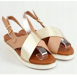 Sandalias de mujer beige MJF745-9 Beige dorado 1