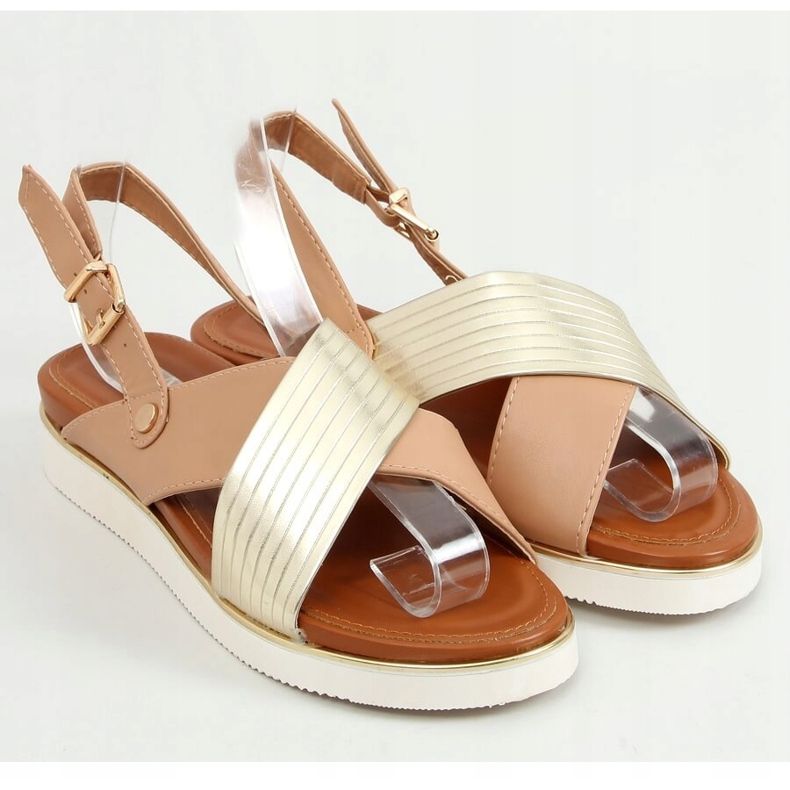 Sandalias de mujer beige MJF745-9 Beige dorado 1