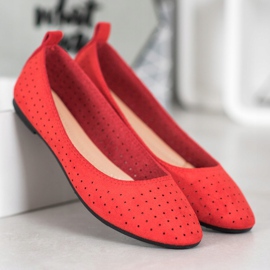 SHELOVET Bailarinas caladas rojo 3