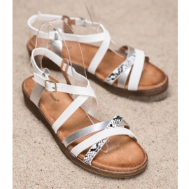 Small Swan Sandalias blancas con estilo blanco gris 3