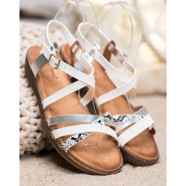 Small Swan Sandalias blancas con estilo blanco gris 4