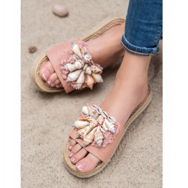 Seastar Chanclas de moda con conchas rosa 2