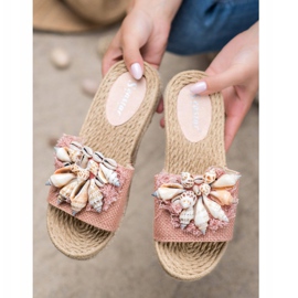 Seastar Chanclas de moda con conchas rosa 1