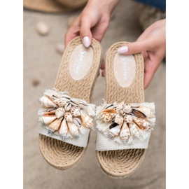 Seastar Chanclas de moda con conchas beige 4