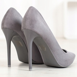 Small Swan Stilettos grises con ante 1