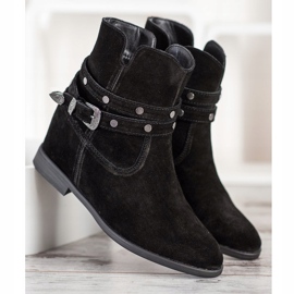 Filippo Botines de piel decorados negro 3