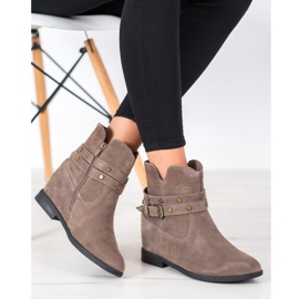 Filippo Botines de piel decorados beige 2