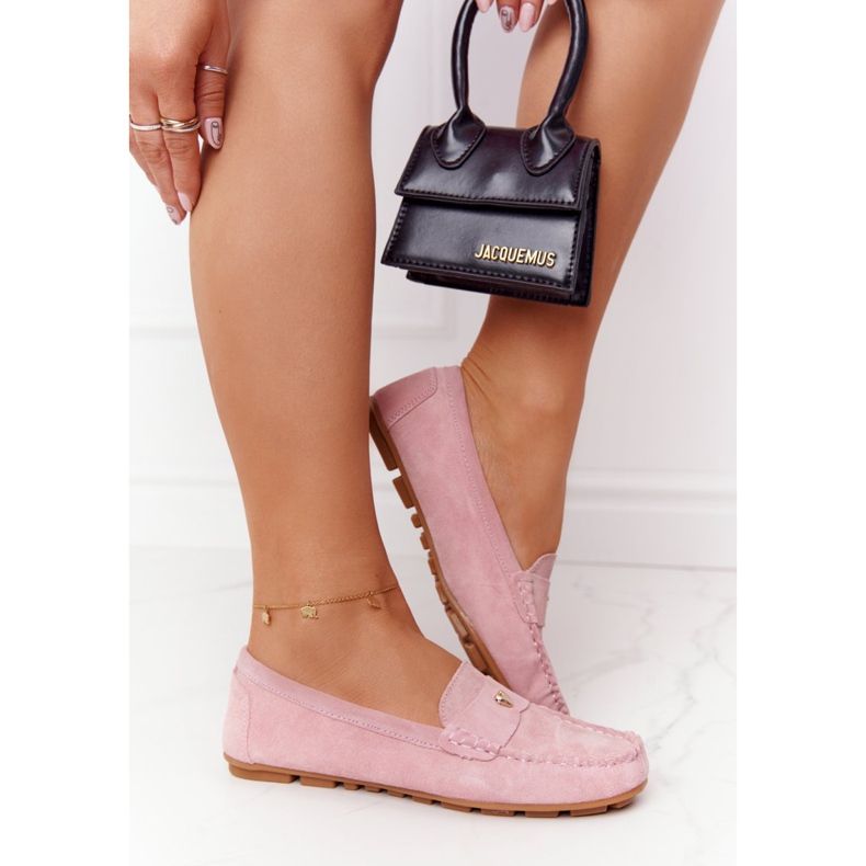 S.Barski Mocasines de ante de mujer S. Bararski Pink rosado 1