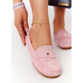 S.Barski Mocasines de ante de mujer S. Bararski Pink rosado 5