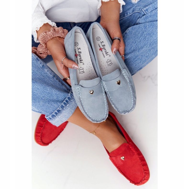 S.Barski Mocasines de Ante de Mujer S. Barski Azul 2