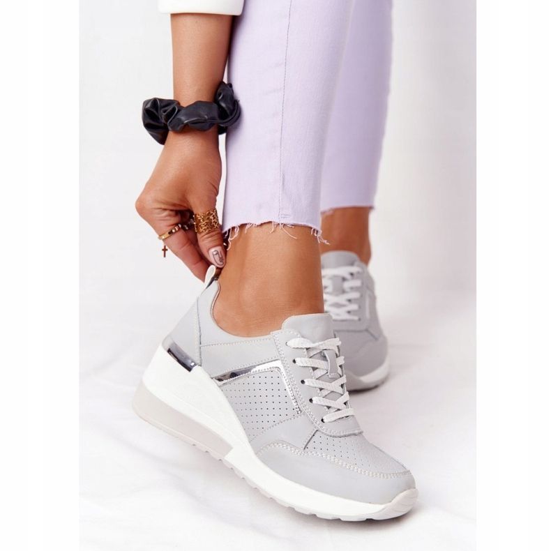 Zapatillas de Piel con Cuña S.Barski Gris 1