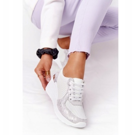 S.Barski Zapatillas de Piel con Cuña S. Barki Blanco-Plata 2