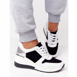 Sneakers de Piel con Cuña S.Barski Negro-Blanco 3