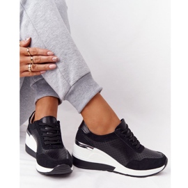 S.Barski Zapatos deportivos con cuña de cuero calado S. Bararski Negro blanco 5