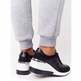 S.Barski Zapatos deportivos con cuña de cuero calado S. Bararski Negro blanco 3