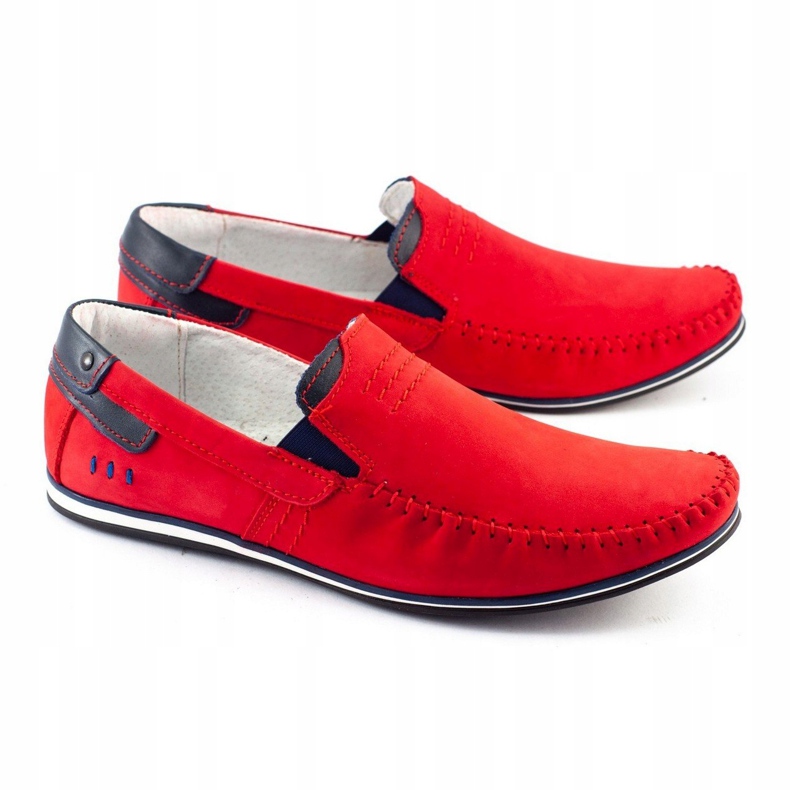 KOMODO Mocasines piel hombre 876 rojo azul marino 1 KOMODO Mocasines piel hombre 876 rojo azul marino 1