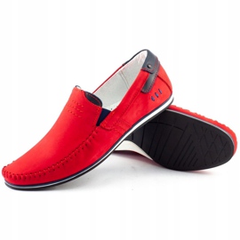 KOMODO Mocasines piel hombre 876 rojo azul marino 2