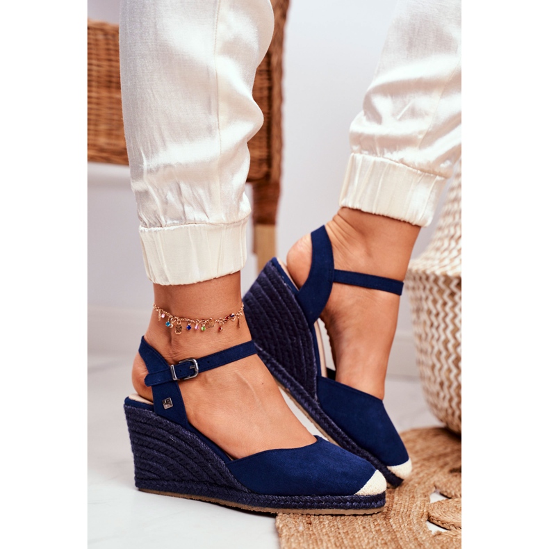 Sandalias Mujer Con Cuña Trenzada Big Star Azul Marino DD274A172 beige 2