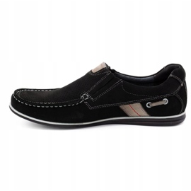 Kampol Mocasines de hombre calados para el verano 53/3 / P negro beige 2 Kampol Mocasines de hombre calados para el verano 53/3 / P negro beige 2