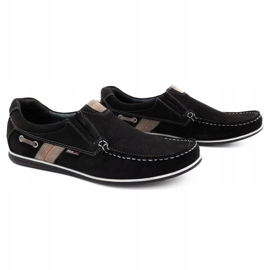 Kampol Mocasines de hombre calados para el verano 53/3 / P negro beige 3 Kampol Mocasines de hombre calados para el verano 53/3 / P negro beige 3