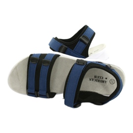 American Club Sandalias deportivas femeninas Inserto de cuero deportivo RL45/21 Black and Navy Blue negro 4