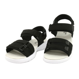 American Club Sandalias femeninas Inserto de cuero deportivo RL45/21 Negro 1