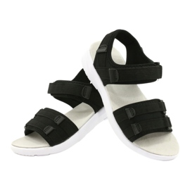 American Club Sandalias femeninas Inserto de cuero deportivo RL45/21 Negro 3