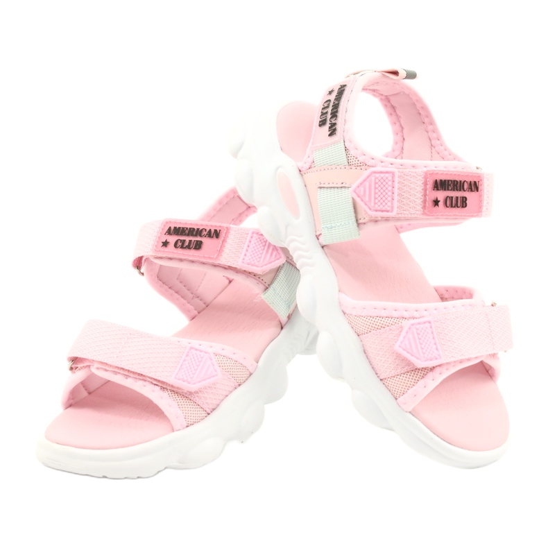 American Club Sandalias deportivas rosas de niñas RL32/21 rosado 4