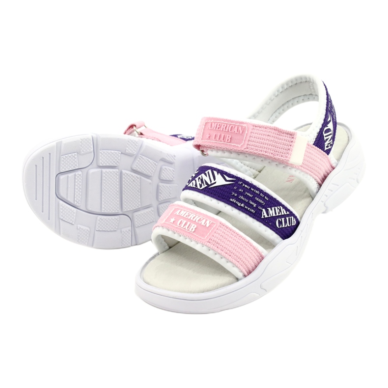American Club Sandalias Deportivas Plantilla Piel RL29/21 Rosa y violeta 2