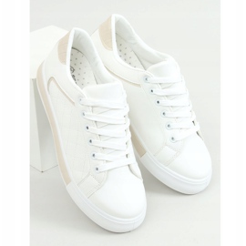 Zapatillas de mujer blancas y beige A88-86 Beige blanco 1
