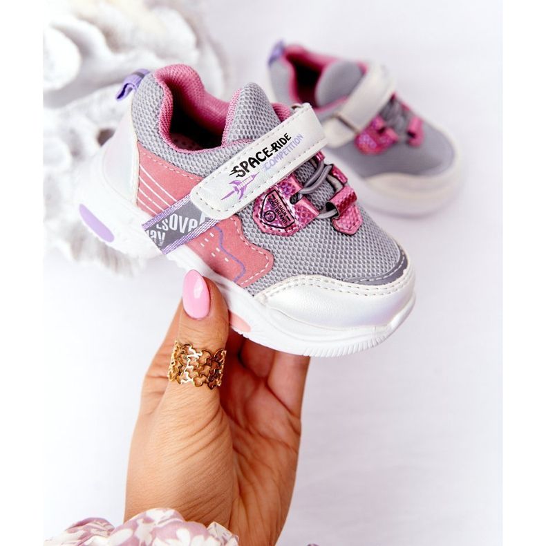 Zapatillas deportivas para niños Zapatillas deportivas blancas y rosas Space Ride blanco gris multicolor 2