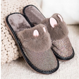 Bona Zapatillas de purpurina con daño beige 1