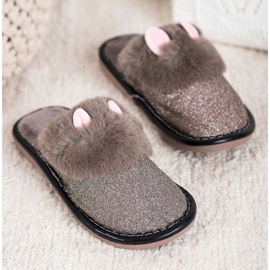 Bona Zapatillas de purpurina con daño beige 2
