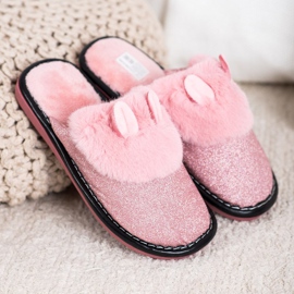 Bona Zapatillas de purpurina con daño rosado 1