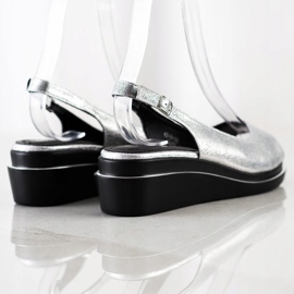 Goodin Sandalias plateadas brillantes plata 4