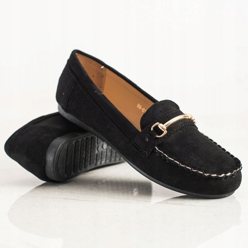 SHELOVET Mocasines Kalsic de ante negro 1