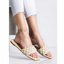 Goodin Pantuflas de Eco Piel Trenzada beige 2