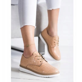 SHELOVET Zapatos con estampado de serpiente marrón 3