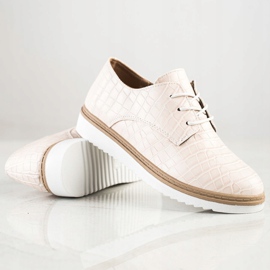 SHELOVET Zapatos beige con estampado de serpiente 1