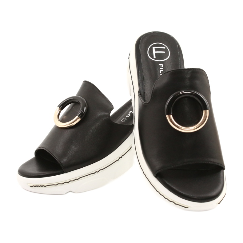 Filippo Zapatillas cómodas en la plataforma FILI PPO DK2318 / 21 BK negro dorado 2 Filippo Zapatillas cómodas en la plataforma FILI PPO DK2318 / 21 BK negro dorado 2