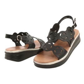 Sergio Leone Sandalias ecológicas para mujeres SK041 negro 3